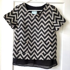 Skies are Blue tweed-like blouse